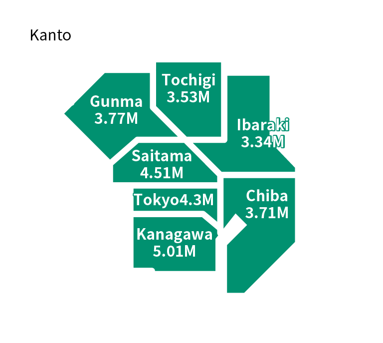 Average Annual Income of Bus Drivers by Prefecture in 2022 Kanto