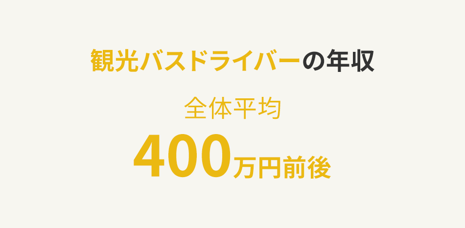 観光バスドライバーの年収は（全体平均だと）400万円前後