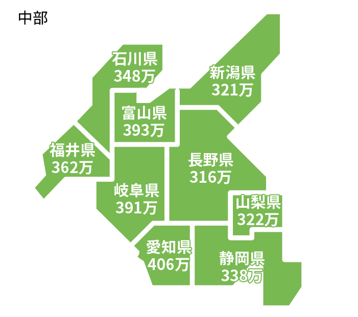 令和4年バス運転手都道府県別平均年収一覧 中部